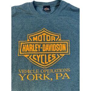 Harley-Davidson York PA Vehicle Operations Long Sleeve Shirt Mens XL Gray Orange